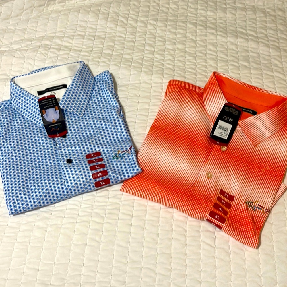 2 Brand New with Tags 🏷 Greg Norman Shark 🦈 Performance Fabric, Classic Fit